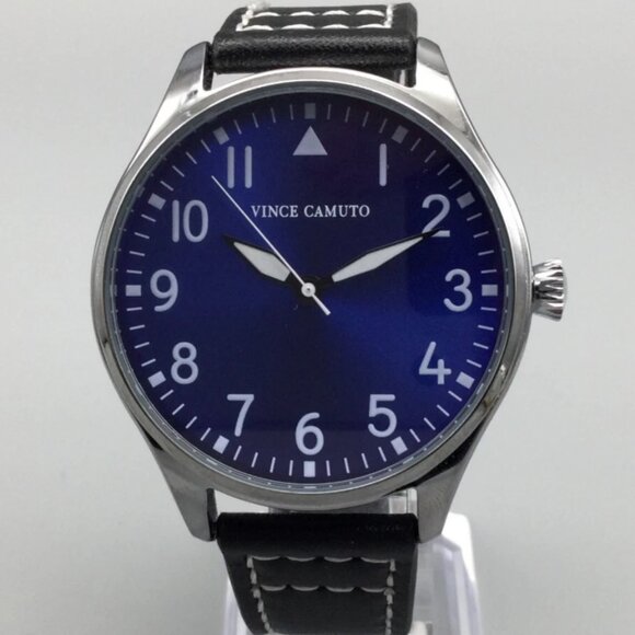 Vince Camuto Silver and Black Men's Watch - Picture 1 of 7